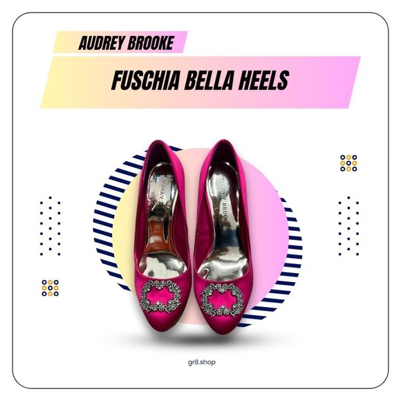 Audrey Brooke Fuchsia Bella Heels Size 8.5 Apt. 9 Dynamic Comfort Velvet Finish - Picture 1 of 8